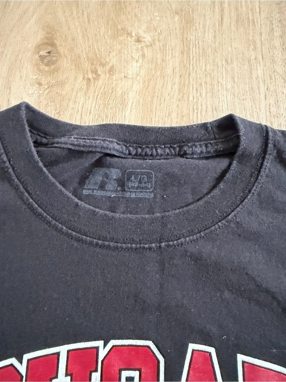 Russell Athletic Black Tee with Red Cougars Logo